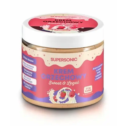 Krem Orzechowy Biała czekolada z malinami Supersonic Sweet & Legal