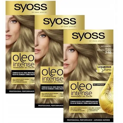 Syoss Oleo Intense Farba do Włosów 7-10 Naturalny Blond x 3