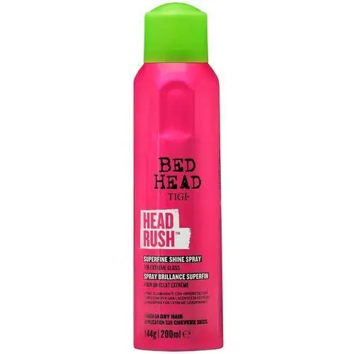 Bed head head rush superfine shine - nabłyszczający spray do włosów, 200ml Tigi