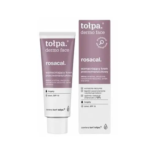 Tołpa. rosacal. wzmacniajacy krem przeciwzmarszczkowy, BOGATY, SPF 15, 40 ml