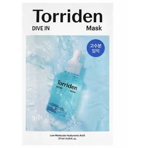 Torriden dive-in low molecular hyaluronic acid mask pack - kojąco-nawilżajaca maseczka w płachcie