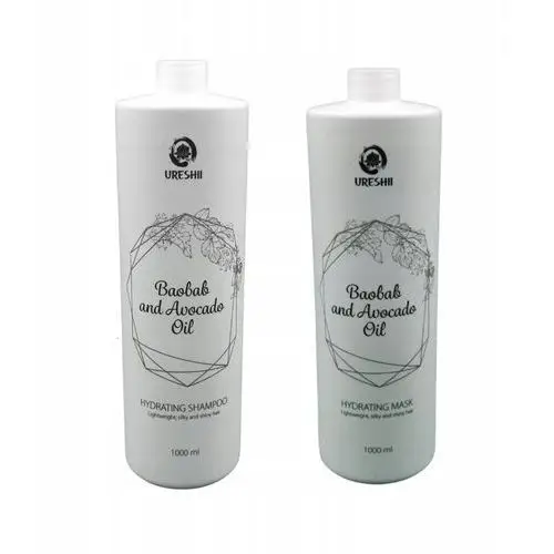 Ureshii Baobab & Avocado oil zestaw Nawilżający Hidra szampon maska 1L 1L