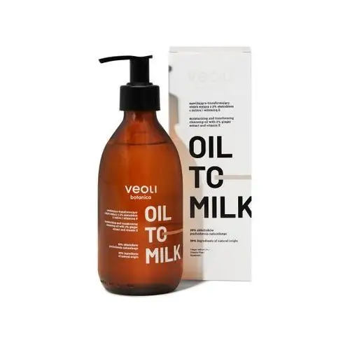 Veoli botanica - oil to milk nawilżająco - transformujący olejek myjący z 2% ekstraktem z imbiru i witaminą e, 290 ml