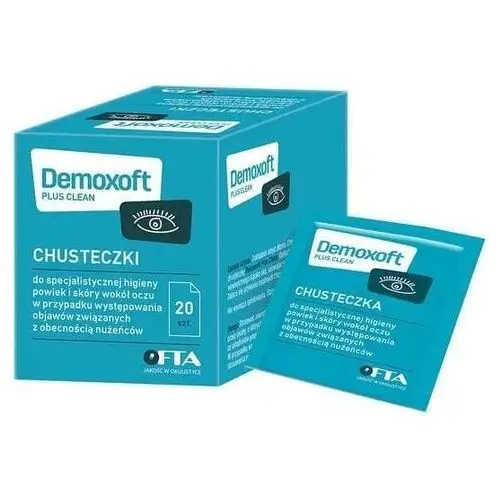 Verco Demoxoft plus clean chusteczki do specjalistycznej higieny powiek i skóry wokół oczu x 20 sztuk