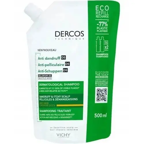 Vichy Dercos Ds szampon przeciwłupieżowy do włosów suchych Refill 500 ml