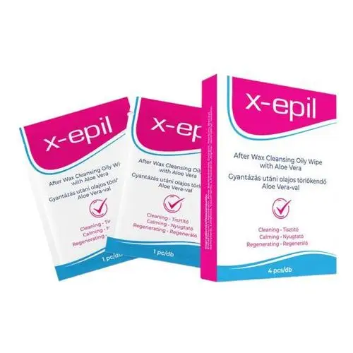 X-epil - chusteczki nawilżające po depilacji (4 sztuki) - aloe vera