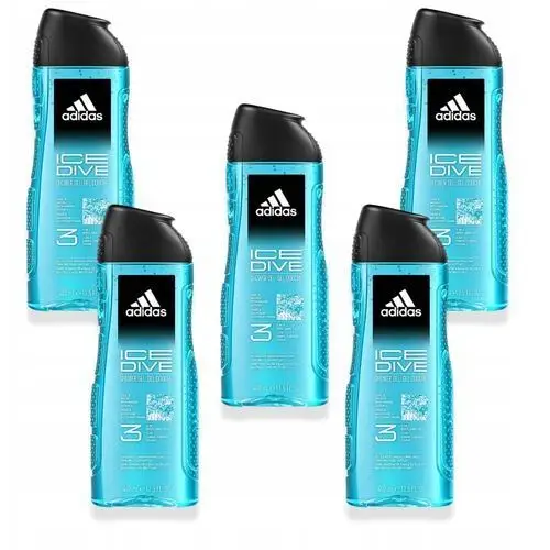 Żel pod prysznic Adidas Ice Dive 3w1 Zestaw 5x 400 ml zapach morski