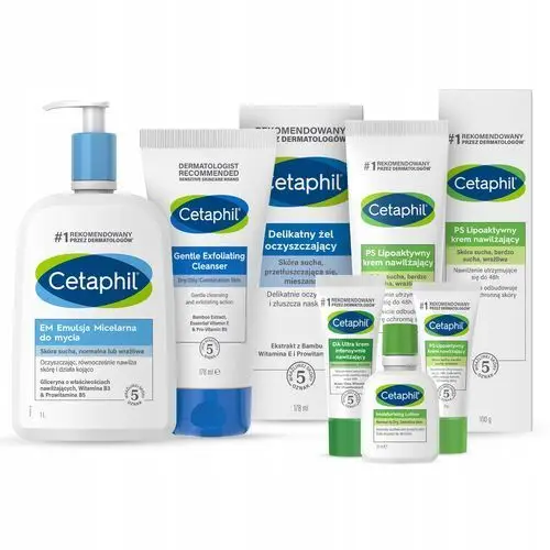 Zestaw Cetaphil Em 1L, Delikatny żel, Ps krem 100g