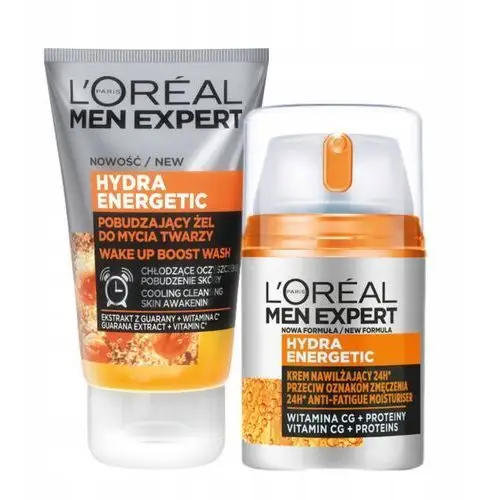 Zestaw Loreal Men Expert: krem do twarzy przeciw oznakom zmęczenia, żel