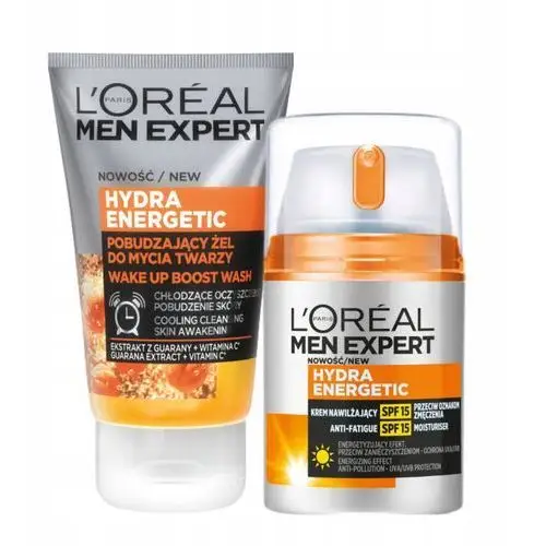 Zestaw Loreal Men Expert: krem nawilżający z Spf 15, żel do mycia twarzy