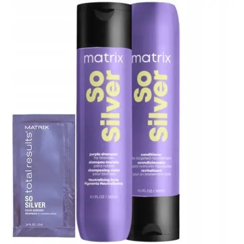 Zestaw Matrix So Silver odżywka, szampon do włosów siwych i blond 300ml